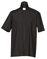 Chemise clergyman, manches courtes - 100% coton id: 264
