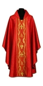 Chasuble avec entre-deux de tissus damas (id: 165)