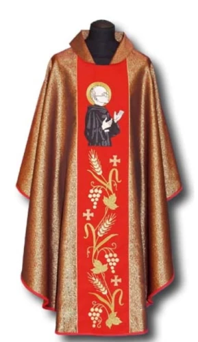 Chasuble brodé avec l'image de Saint Maximilien-Marie Kolbe (id: 79)