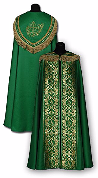 Chape liturgique verte brodé (id: 469)