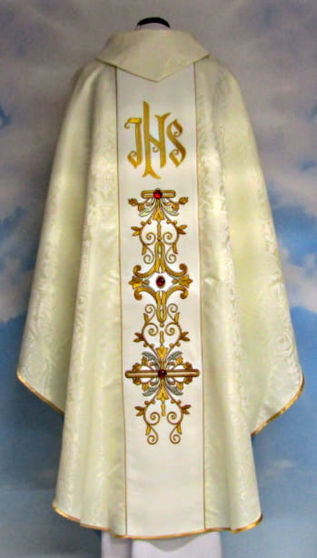 Chasuble brodé avec des pierres - Jesus Christ bon Pasteur 3.jpg