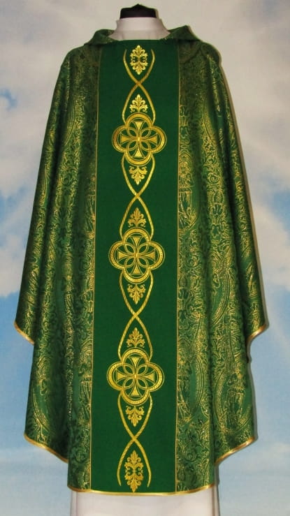 Chasuble avec une bande brodée (id: 780) vert