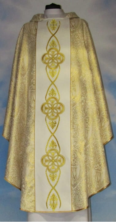 Chasuble avec une bande brodée (id: 780) crème