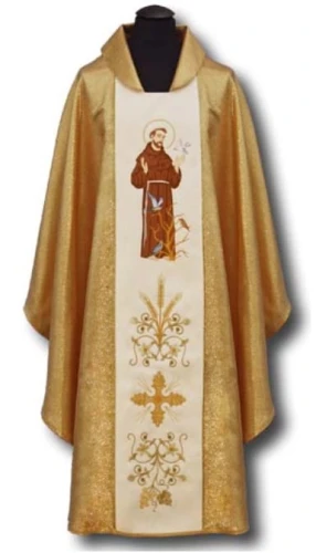 Chasuble brodé avec l'image de Saint François (id: 73)