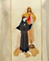 Chasubles riches brodées avec l'image de Jésus et Sœur Faustina. (id: 110)B