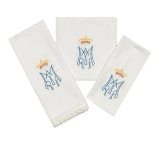 Linge d'autel brodée - complet