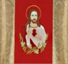 Chasuble brodé avec l'image du Sacré Coeur de Jésus (id: 89)B