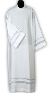 Camice crêpe gergette (bianca) - doppia guipure. (id: 529)