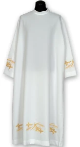 Aube crêpe georgette, brodée. (id: 53)