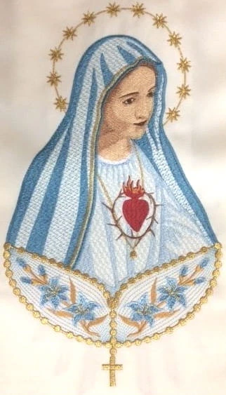Chasuble brodé avec l'image de Notre-Dame. (id: 770)