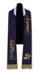 Stola liturgica viola ricamata. (id: 372)