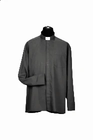 Chemise clergyman, manches longues - 100% coton (id: 251)