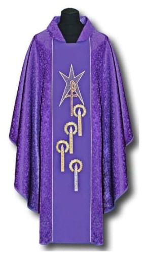 Chasuble en damas - brodée. (id: 218)