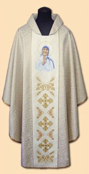 Chasuble brodé avec l'image de St. Thérèse de Calcutta