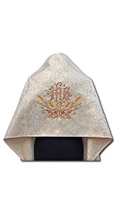 Velo omerale ricamato - bianco. (id: 502)