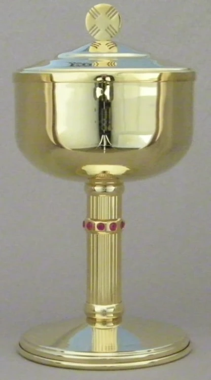 Ciboire - doré orné de rubis