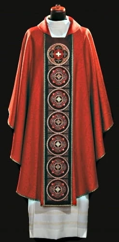Chasuble en damas riches brodée. (id: 698)D