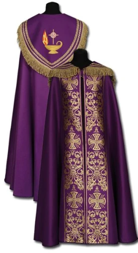 Chape liturgique violette brodé (id: 470)