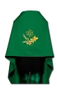 Velo omerale ricamato - verde. (id: 486)
