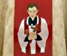 Chasuble brodé avec l'image de Père Jerzy Popieluszko (id: 83)B