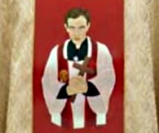 Chasuble brodé avec l'image de Père Jerzy Popieluszko (id: 83)B