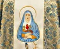 Chasuble brodé avec l'image de Notre-Dame des Douleurs (id: 70)B