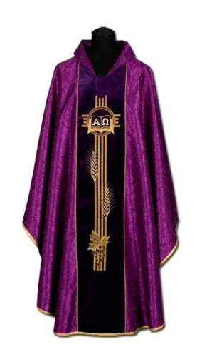 Chasuble en damas - brodée. (id: 216)