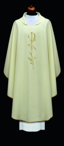 Chasuble brodée avec un motif Chi Ro. (id: 684)A
