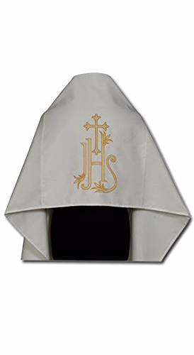 Voile huméral brodé - blanc. (id: 500)