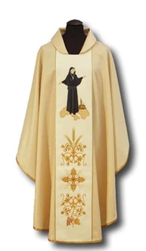Chasuble brodé avec l'image de Sainte Faustine (id: 72)