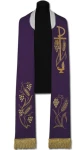 Stola liturgica viola ricamata. (id: 374)
