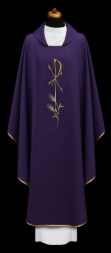 Chasuble brodée avec un motif Chi Ro. (id: 684)B
