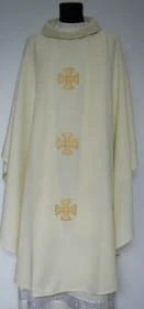 Chasuble brodé directement sur le tissu - lin (id: 186)