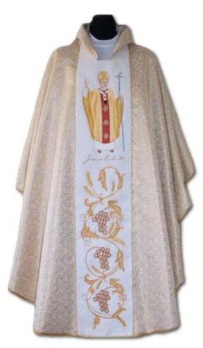 Chasubles riches brodées avec l'image de Jean-Paul II (id: 108)