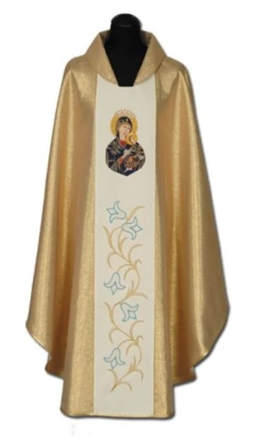 Chasuble brodé avec l'image de Notre-Dame du Perpétuel-Secours (id: 94)
