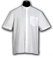 Camicia clergyman,maniche corte - 100% cotone. (id: 262)