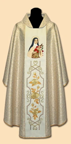 Chasubles brodées avec l'image de Sainte Thérèse de l'Enfant Jésus. (id: 100)
