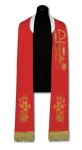Stola liturgica rossa ricamata. (id: 371)