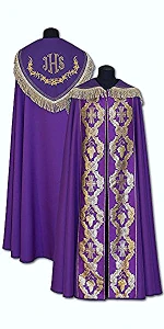 Piviale liturgica viola ricamata. (id: 471)