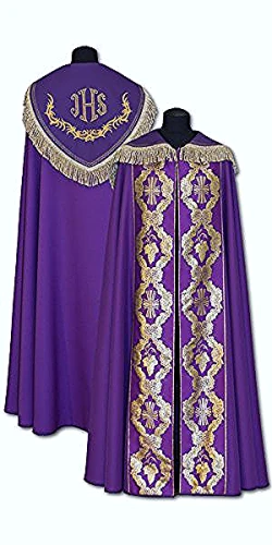 Chape liturgique violette brodé (id: 471)