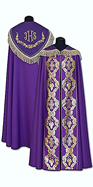 Chape liturgique violette brodé (id: 471)