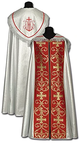 Chape liturgique argentée - brodé (id: 476)