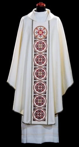 Chasuble en damas riches brodée. (id: 698)C