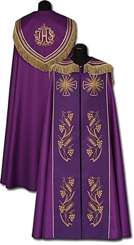 Chape liturgique violette brodé