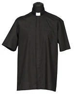 Camicia clergyman,maniche corte - 100% cotone. (id: 264)