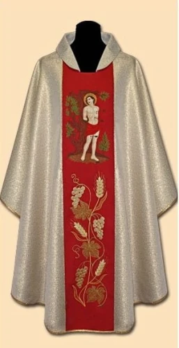 Chasuble brodé avec l'image de Saint Sébastien (id: 764)