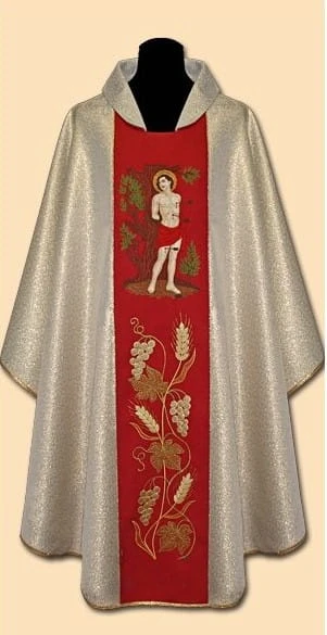 Chasuble brodé avec l'image de Saint Sébastien (id: 764)