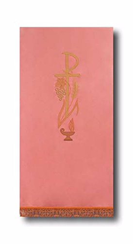 Voile d'ambon brodé - rose (id: 515)