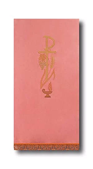 Voile d'ambon brodé - rose (id: 515)