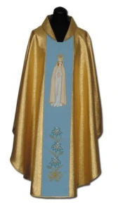 Casula ricamata con l'immagine di Nostra Signora di Fatima (id: 95)